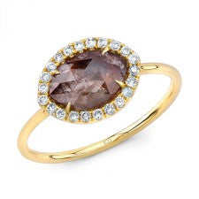 YELLOW GOLD INSPIRED HALO ROUGH DIAMOND RING