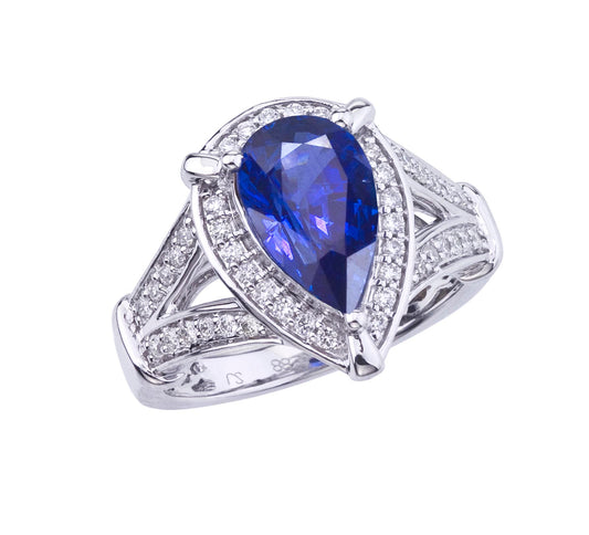 Gold Sapphire And Diamond Ring