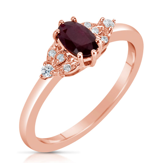 Gold Ruby and Diamond Ring