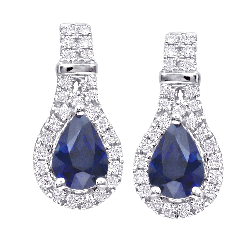 Gold Sapphire And Diamond Earring