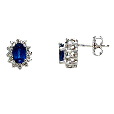 Gold Sapphire And Diamond Earring