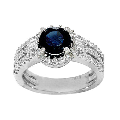 Gold Sapphire And Diamond Ring