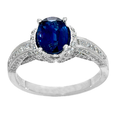 Gold Sapphire And Diamond Ring