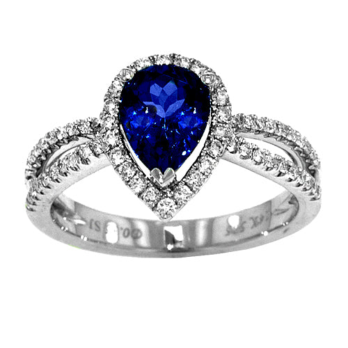 Gold TANZANITE and Diamond Ring