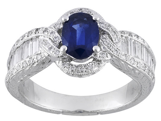 Gold Sapphire And Diamond Ring