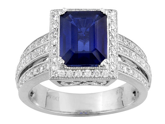 Gold Sapphire And Diamond Ring