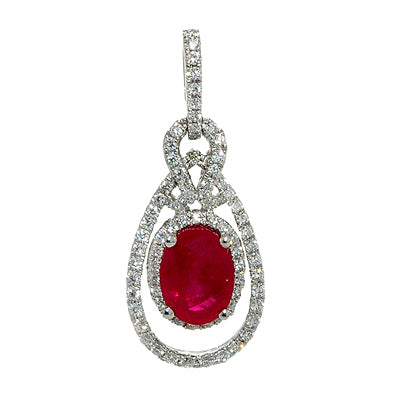 Gold Ruby And Diamond Pendant