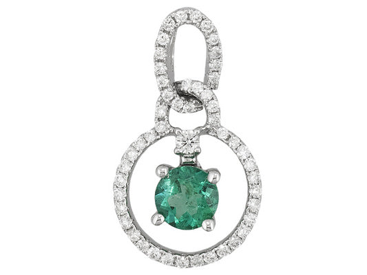 Gold Emerald and Diamond Pendant