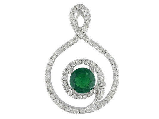 Gold Emerald and Diamond Pendant