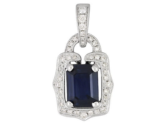 Gold Sapphire And Diamond Pendant