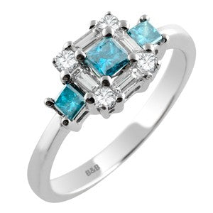 Blue Diamond Ring