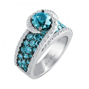 Blue Diamond Ring