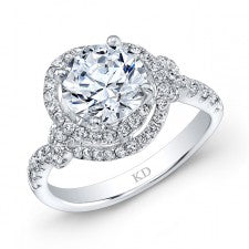 WHITE GOLD CONTEMPORARY DIAMOND SWIRLED ENGAGEMENT RING