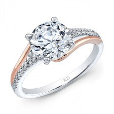 WHITE AND ROSE GOLD CONTEMPORARY DIAMOND BRIDAL RING