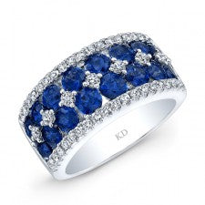 WHITE GOLD NATURAL COLOR ELEGANT SAPPHIRE DIAMOND RING