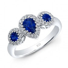 WHITE GOLD NATURAL COLOR FASHION SAPPHIRE DIAMOND RING