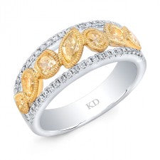 WHITE AND YELLOW GOLD NATURAL YELLOW FASHION DIAMOND RING