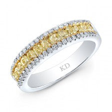 WHITE AND YELLOW GOLD FANCY YELLOW FASHION DIAMOND BAND