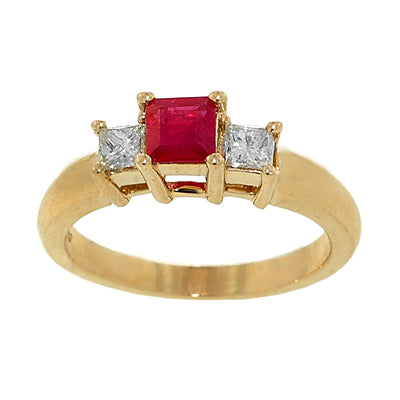 Gold Ruby and Diamond Ring