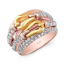 ROSE AND YELLOW GOLD INSPIRED FASHION DIAMOND RING