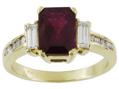 Gold Ruby and Diamond Ring