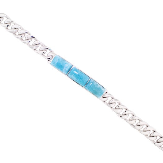 Beautiful Larimar Bracelet in Sterling Silver
