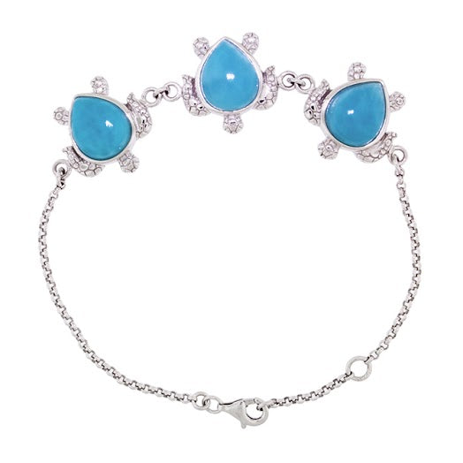 Beautiful Larimar Bracelet in Sterling Silver