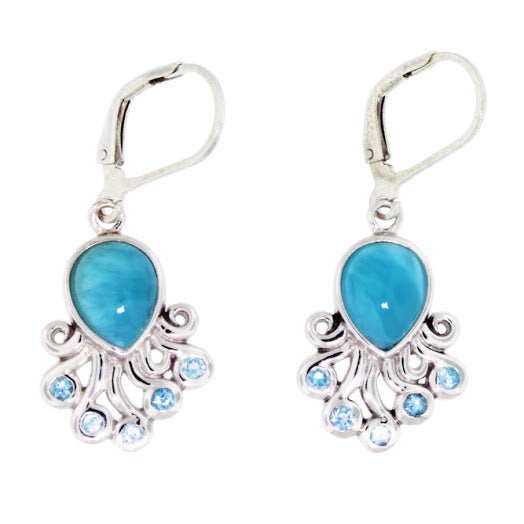 Beautiful Larimar Earring in Sterling Silver