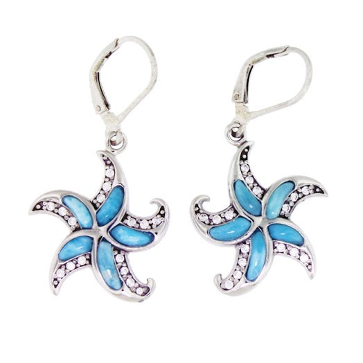 Beautiful Larimar Earring in Sterling Silver