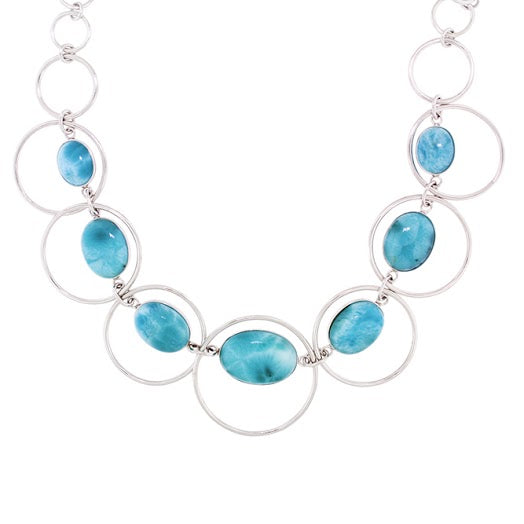 Beautiful Larimar Necklace in Sterling Silver