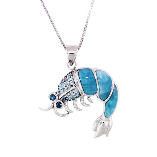Beautiful Larimar Pendant in Sterling Silver