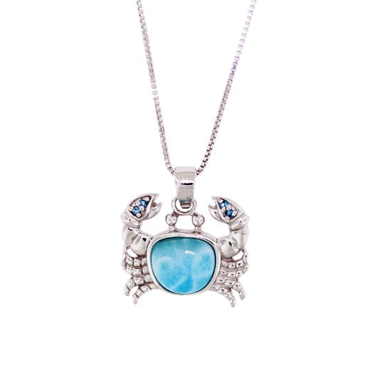Beautiful Larimar Pendant in Sterling Silver