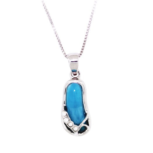 Beautiful Larimar Pendant in Sterling Silver