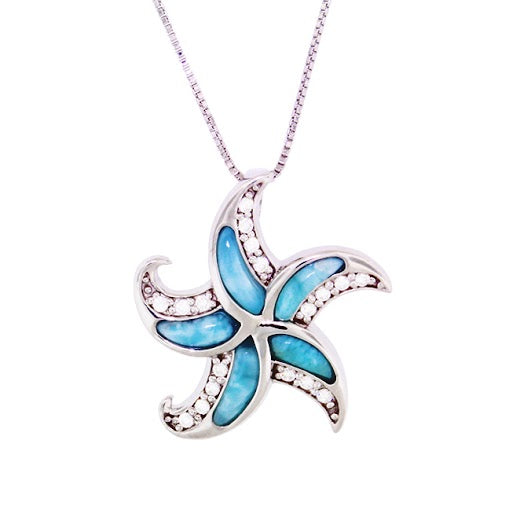 Beautiful Larimar Pendant in Sterling Silver