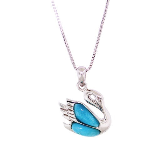 Beautiful Larimar Pendant in Sterling Silver
