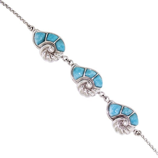 Beautiful Larimar Bracelet in Sterling Silver