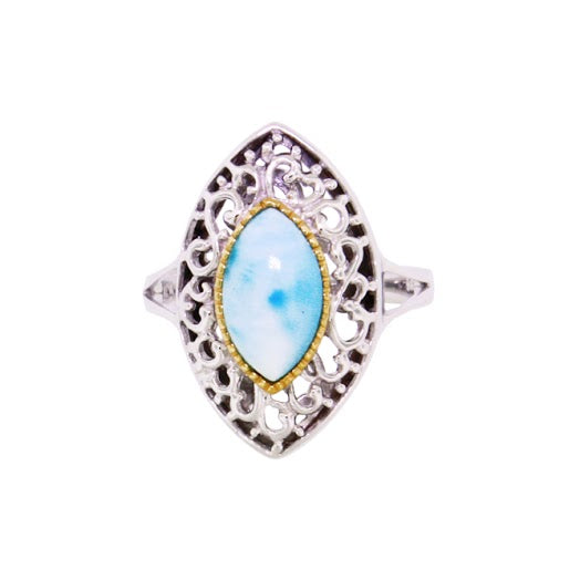 Beautiful Larimar Ring in Sterling Silver