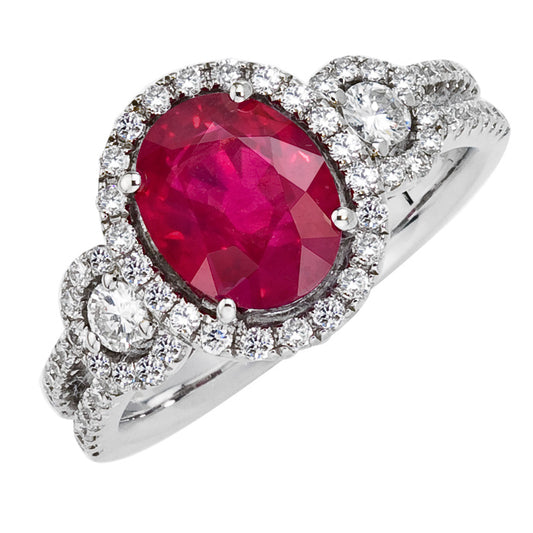 Gold Ruby and Diamond Ring