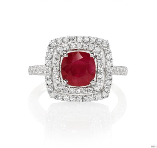 Gold Ruby and Diamond Ring