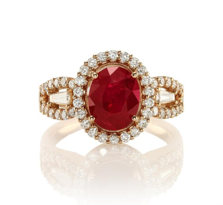 Gold Ruby and Diamond Ring