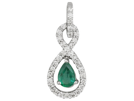 Gold Emerald and Diamond Pendant