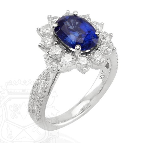 Gold Sapphire And Diamond Ring