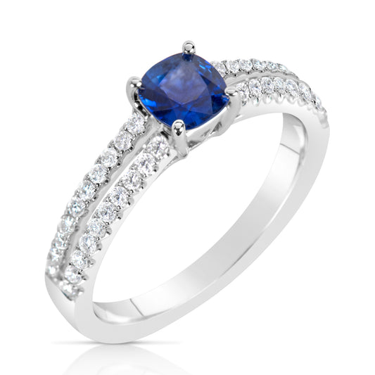 Gold Sapphire And Diamond Ring