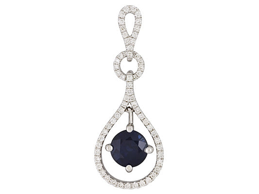 Gold Sapphire And Diamond Pendant