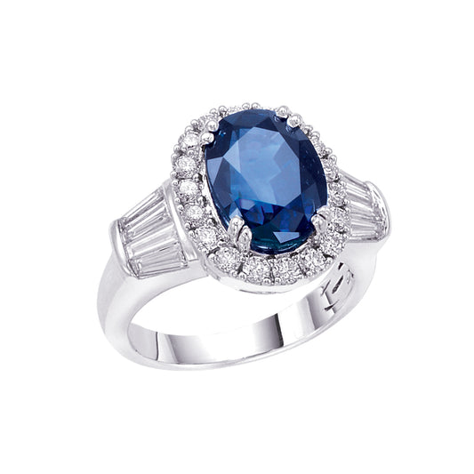 Gold Sapphire And Diamond Ring