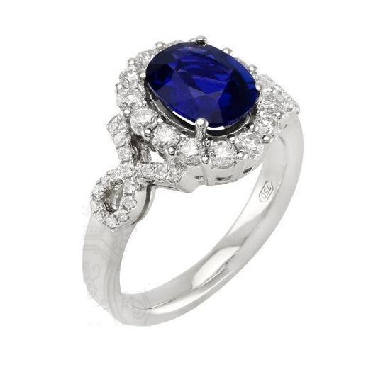 Gold Sapphire And Diamond Ring