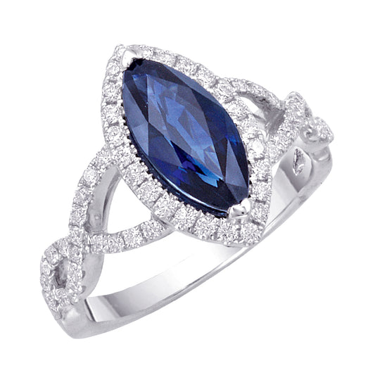 Gold Sapphire And Diamond Ring