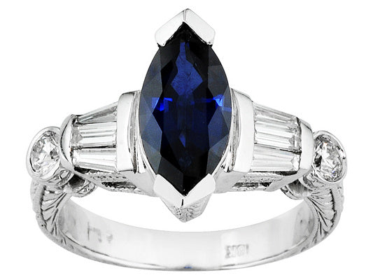 Gold Sapphire And Diamond Ring