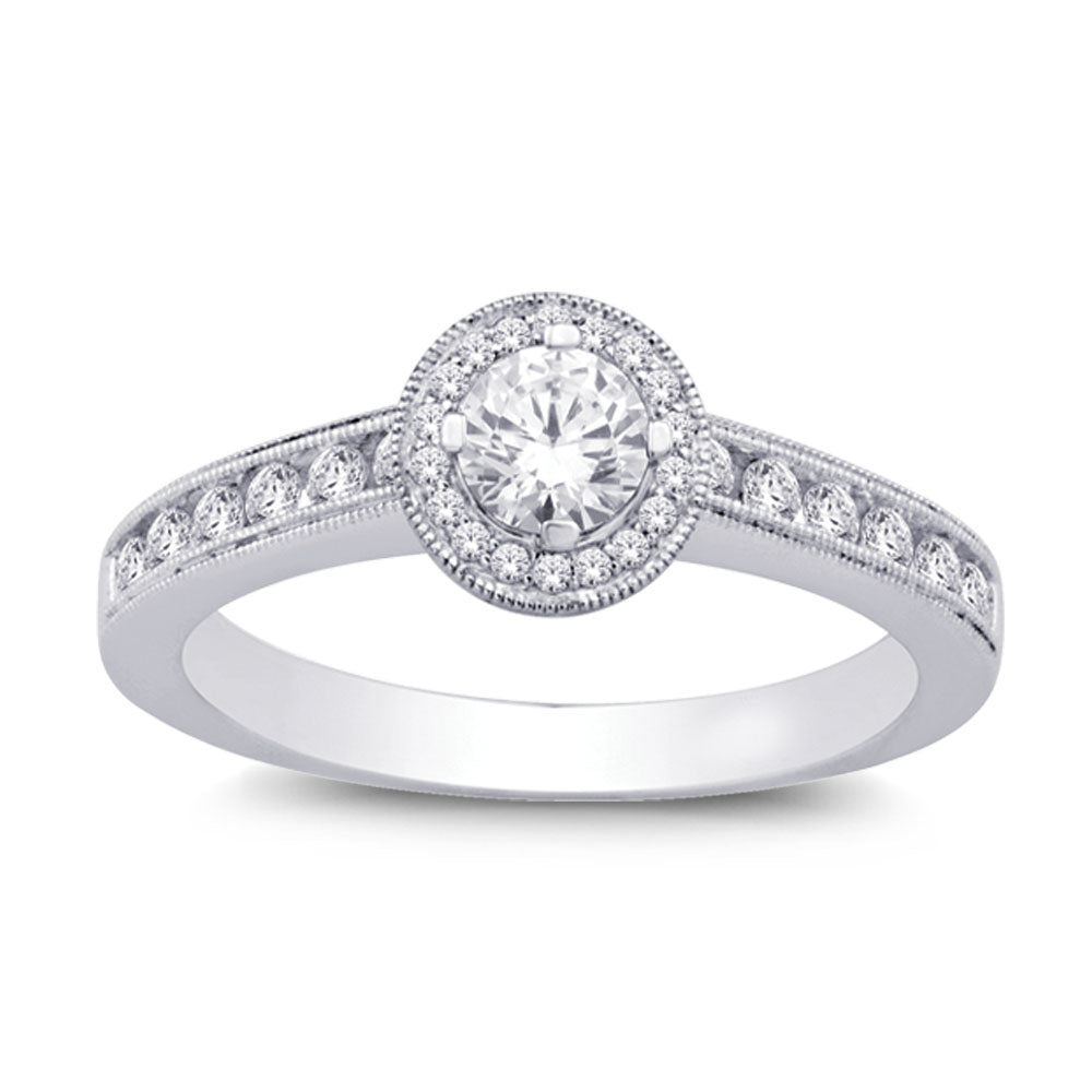 14K White Gold 7/10 Ct.tw Diamond Engagement Ring