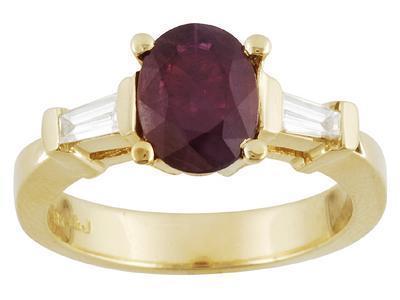 Gold Ruby and Diamond Ring